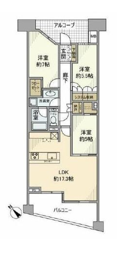 The目黒桜レジデンス 4階 間取り図