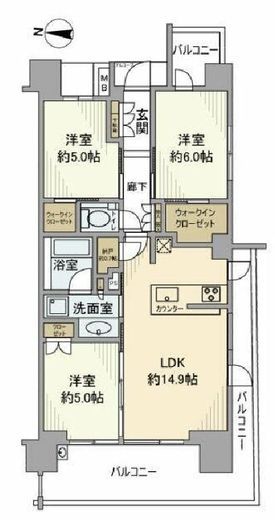 シティハウス木場公園 6階 間取り図