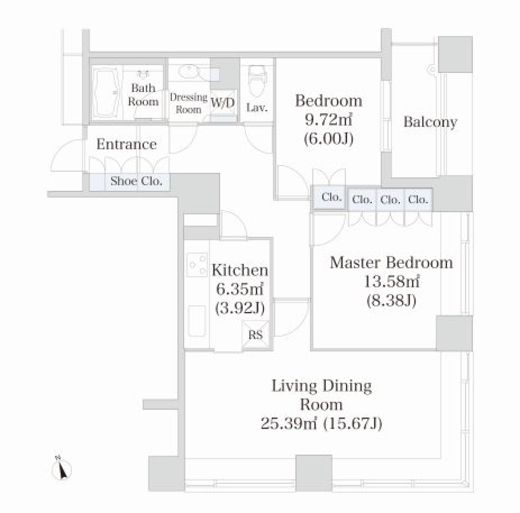 ラ・トゥール神楽坂 1008 間取り図