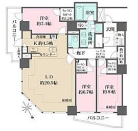 ザ・パークハウス三田ガーデン レジデンス&タワー 22階 間取り図