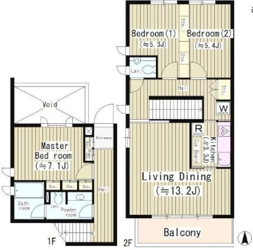 プラシード自由が丘 202 間取り図