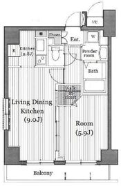 グランド・ガーラ日本橋茅場町 3階 間取り図