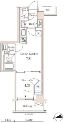 パークアクシス市谷左内町 405 間取り図