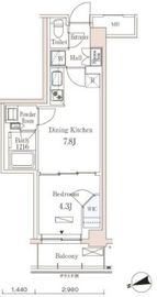 パークアクシス市谷左内町 405 間取り図