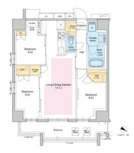 プラウドフラット両国サウス 214 間取り図