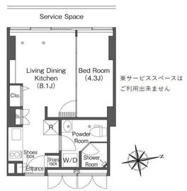 ウエリスアーバン品川タワー 2312 間取り図