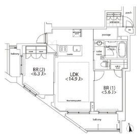 カスタリア麻布十番 401 間取り図