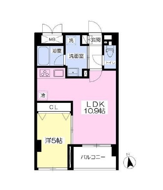 ミア高輪 1F1 間取り図