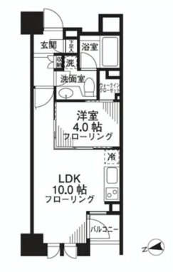 シティハウス東京新橋 6階 間取り図