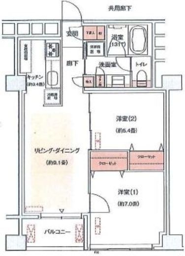 高輪グランドパームス 8階 間取り図