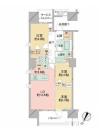 プレミスト日本橋浜町公園 2階 間取り図
