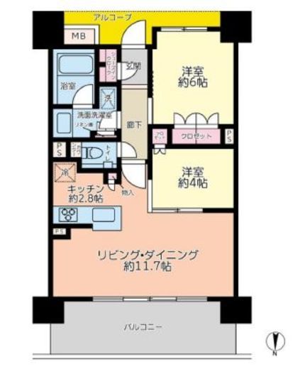 ジオ深川住吉 6階 間取り図