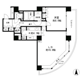 リバーポイントタワー 1305 間取り図