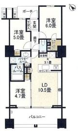 大江戸タワーレジデンス 21階 間取り図