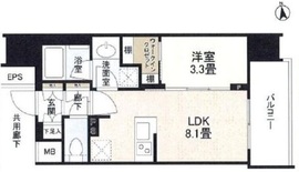 リビオレゾン浅草 9階 間取り図