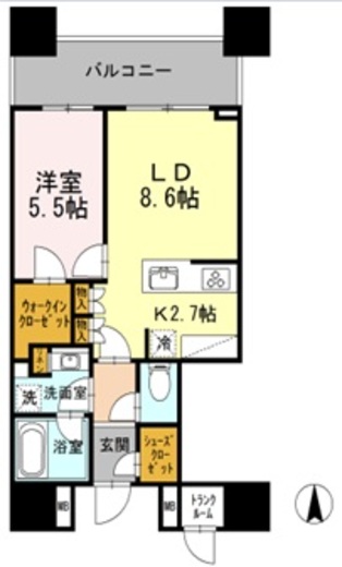 パークシティ大崎 ザ タワー 13階 間取り図
