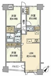 リビオ文京千駄木 2階 間取り図