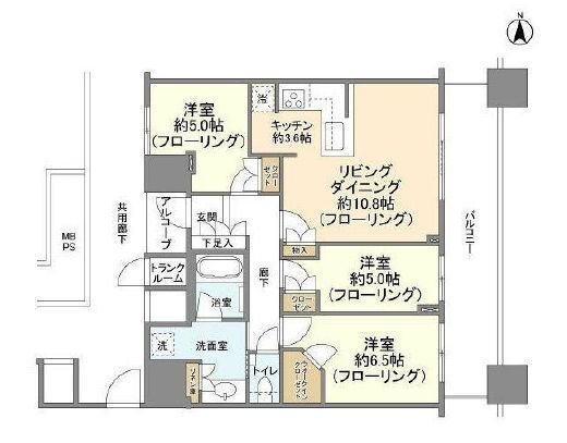 エクラスタワー武蔵小杉 9階 間取り図