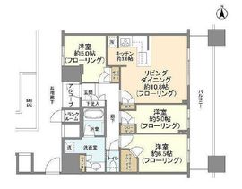 エクラスタワー武蔵小杉 9階 間取り図