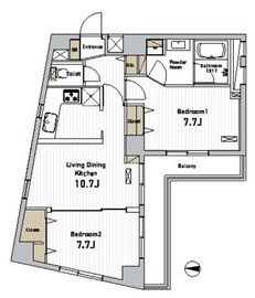 トリアス中目黒 401 間取り図