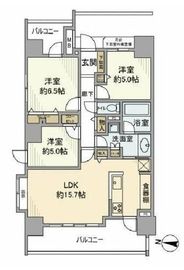 ライオンズ亀有駅前レジデンス 9階 間取り図