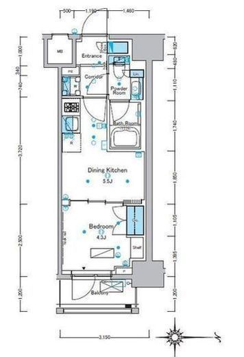 ルフォンプログレ浅草入谷 702 間取り図