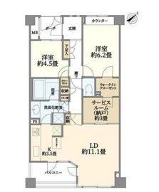 上野毛南パークハウス 5階 間取り図