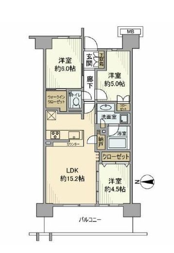 プラウドシティ大田六郷 2階 間取り図