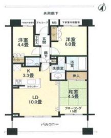 アールブラン西馬込 4階 間取り図
