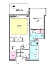 ブランズタワー芝浦 4階 間取り図