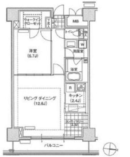 ブリリアイスト東雲キャナルコート 1017 間取り図