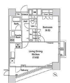 ファーストリアルタワー新宿 2901 間取り図