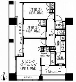 レジディア市ヶ谷 1204 間取り図