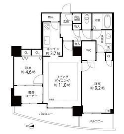 河田町ガーデン 2-703 間取り図