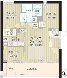 ガーデニエール砧ウエスト 204 間取り図