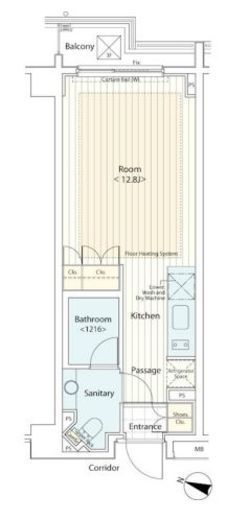 カスタリア新宿夏目坂 208 間取り図