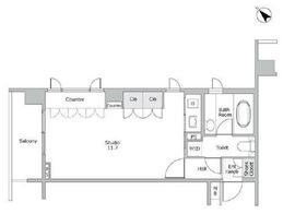 ファミールグランスイートTHE赤坂 2階 間取り図