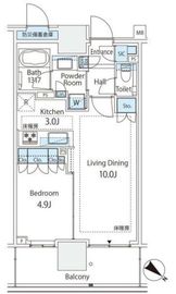 ブランズタワー豊洲 16階 間取り図