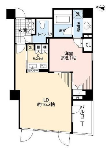エストグランディールCARO赤坂 6階 間取り図