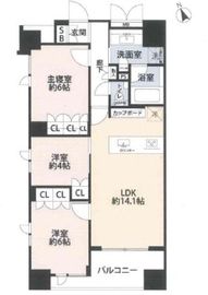 グリーンパーク八丁堀 3階 間取り図