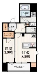 ルジェンテ日暮里 5階 間取り図