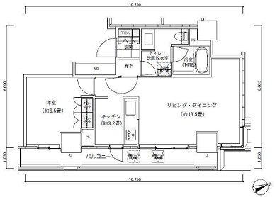 パークキューブ愛宕山タワー 1605 間取り図