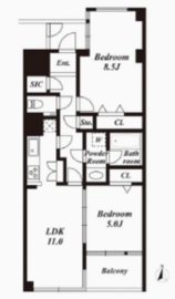 インペリアル広尾 5階 間取り図