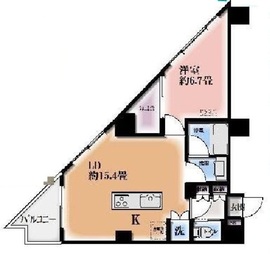 リシェ広尾 13階 間取り図