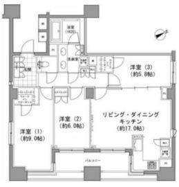パークハビオ八丁堀 1305 間取り図