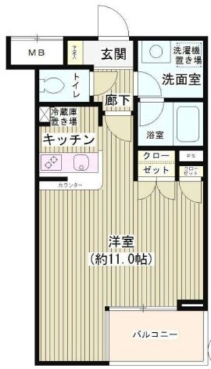 ヒルトップ北沢 106 間取り図