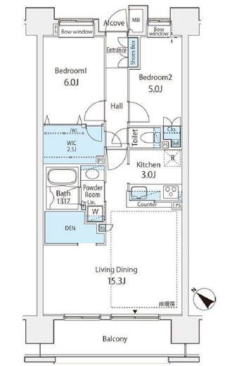 クレストシティレジデンス 16階 間取り図