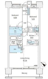 クレストシティレジデンス 16階 間取り図