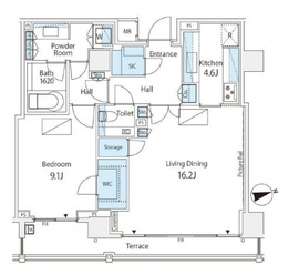 グランドヒルズ元麻布 1階 間取り図