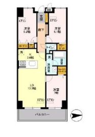 ロイヤルパークスシーサー 1309 間取り図